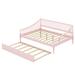 Red Barrel Studio® Arlinde Full Size Daybed w/ Trundle in Pink | 32.3 H x 82 W x 75.8 D in | Wayfair E4B213E8594C4B90A1EE7E0BF808E992