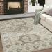 White 96 x 60 x 0.15 in Area Rug - Bungalow Rose Ryken Oriental Machine Woven Area Rug in Beige | 96 H x 60 W x 0.15 D in | Wayfair