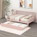 Red Barrel Studio® Keida Full Size Daybed w/ Trundle & Support Legs Upholstered in Pink | 32.3 H x 82 W x 75.8 D in | Wayfair