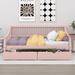Red Barrel Studio® Keidene Full Size Daybed w/ Two Storage Drawers & Support Legs Wood in Pink | 32.3 H x 57.2 W x 75.8 D in | Wayfair