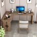 Hokku Designs Bowtell 2 Piece Solid Wood Rectangle Desk & Chair Set Office Set w/ Chair in Brown | Wayfair 0416114D6C4C47EEB67E40E6C3335CEB