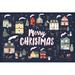 WayArt Christmas Village I - Single Picture Frame Print Paper, Solid Wood in White | 24 H x 36 W x 1.25 D in | Wayfair 48500i3624RMCSFPM