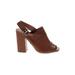 Wild Diva Heels: Slingback Chunky Heel Casual Brown Print Shoes - Women's Size 7 1/2 - Open Toe