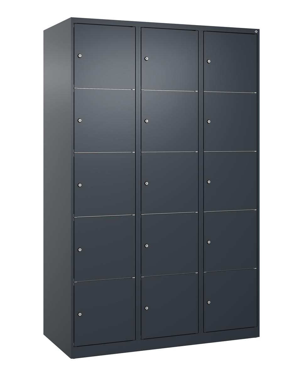 C+P Schließfachschrank Classic PLUS, 3 Abteile, 1850x1200x500mm, 7016/7016 Image