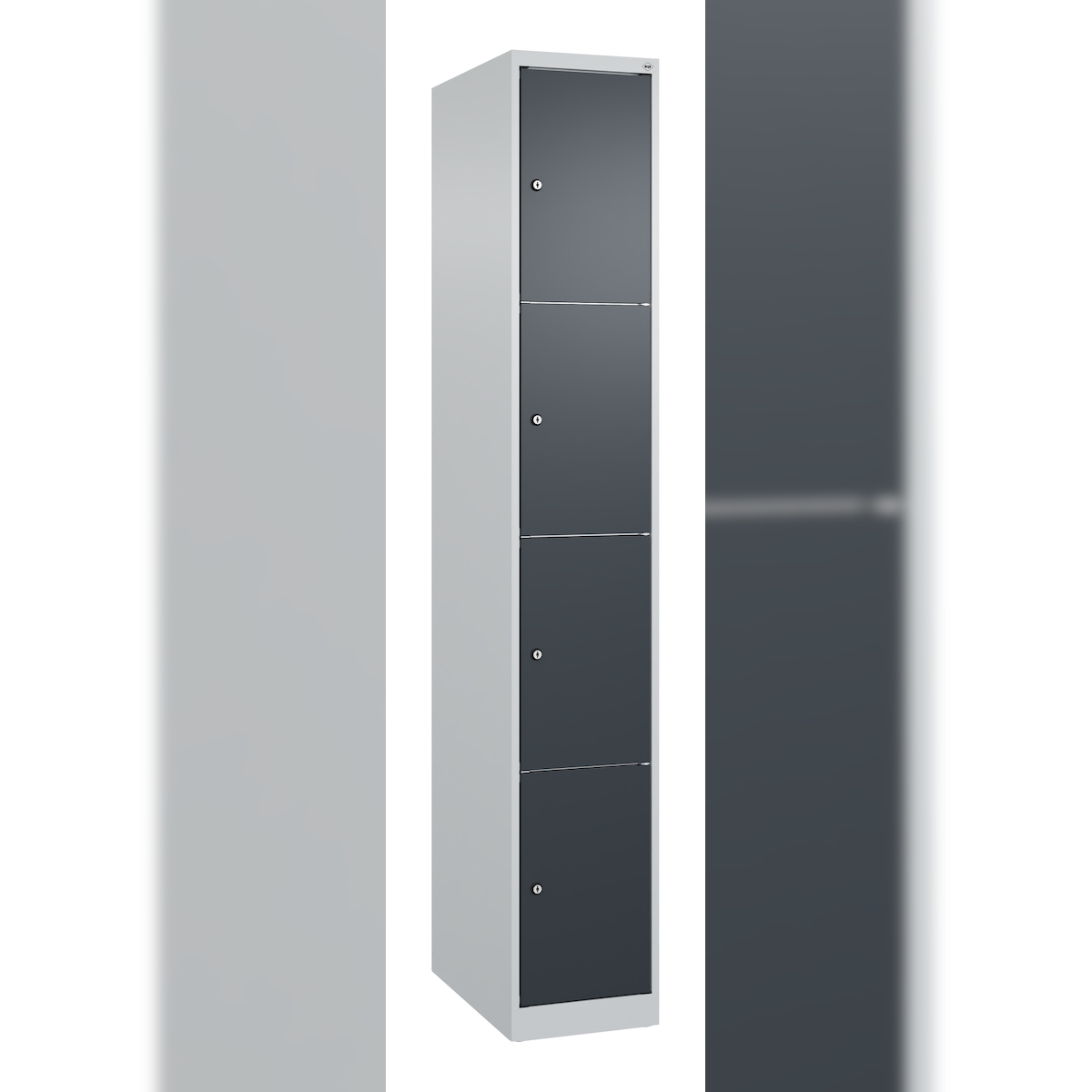 C+P Schließfachschrank Classic PLUS, 1 Abteil, 1850x300x500mm, 7035/7016 Image