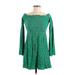Hollister Casual Dress: Green Stars Dresses - Women's Size X-Small
