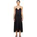 Black Structure Frill Maxi Dress