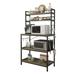 UBesGoo Baker s Rack 5-Tier Kitchen Microwave Oven Stand Utility Storage Shelving Unit for Dining Room Bathroom Living Room Office Rustic Gray