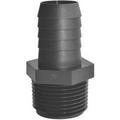 Green LEAF A 1214 P Straight Pipe to Hose Adapter 1/2 x 1/4 in MPT x Barb Polypropylene