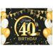 Large Happy Birthday Banner Black Gold Birthday Party Background Decoration 80 x 120CM Birthday Banner Sign Poster Anniversary Decoration Supplies for 30th 40th 50th 60th