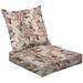 2-Piece Deep Seating Cushion Set Seamless retro prints Allover Prints Outdoor Chair Solid Rectangle Patio Cushion Set