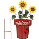 Metal Flower Planter Garden Stake Flower Stake Decor Flower Garden Decor for Yard