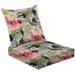 2-Piece Deep Seating Cushion Set multicolor watercolor flower allover seamless spring daisy liberty Outdoor Chair Solid Rectangle Patio Cushion Set