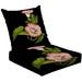 2-Piece Deep Seating Cushion Set textile allover bootie pattern Mughal art Seamless pattern paisley Outdoor Chair Solid Rectangle Patio Cushion Set