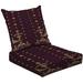2-Piece Deep Seating Cushion Set Beautiful decorative floral composed for print pattern mughal art Outdoor Chair Solid Rectangle Patio Cushion Set