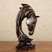 Horse Solitude Sculpture Brown - Detailed Depictions Equine Aesthetic Resin Figurine Statues - Horses Sculpture Decor For Office Table Bedroom Guest Room - Measures 16 Inches High