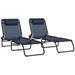 Outsunny 2 Chaise Lounge Pool Chairs Folding Reclining Dark Blue
