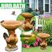 Susoonfo Bird Bath Decoration Resin Cock Birdbath Polyresin Antique Garden Bird Bath for Home Garden Yard