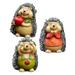 Animals Garden Decor Back Yard Decorat Figurine Decoration Decorations 3 Pcs Polyester Ceramic Hedgehog Sculpture