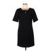 Tahari Casual Dress - Shift Keyhole Short sleeves: Black Dresses - Women's Size 4 Petite
