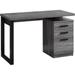 Laptop Table With Drawers For Home & Office-Contemporary Computer Desk 48 L Grey-Black Metal Leg