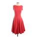 Haani Casual Dress - A-Line Crew Neck Sleeveless: Red Solid Dresses - Women's Size Small Petite