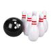 Large Size Bowling Play Sets indoor e outdoor Sports Bowling Games Toy for Children Kids (6pcs Bowling Pins white piece Balls Random Color) 60x40CM