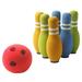 Kids bowling toy 7 Pcs Bowling Play Sets Funny Indoor Sports Bowling Games Educational Toy for Home Kindergarten (6 Pcs Target Bottle and 1 Pc Mini Bowling Random Color)