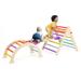 4 in 1 Pikler Triangle Climber Foldable Wooden Triangle Ladder Montessori Climbing Toys with Ramp Arch Climber Rocker Indoor Outdoor Gym Playground Climbing Toys for Toddlers 1-3(Multicolor)