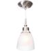 Hampton Bay Riverbrook 1-Light Brushed Nickel Mini Pendant with Frosted White Glass Shade (3-Pack)