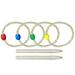 Outdoor Game Beach Rope Ring Throwing Children s Parent-child Leisure Sports Group 6-piece Set Kids Toss Summer Toys Childrenâ€™s Solid Wood Natural Twine