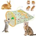 HEQUSIGNS Cat Tunnel Bags 5 Holes Cat Self Interactive Toys Pet Cat Play Tunnel Toy Collapsible Interactive Cat Drill Bag Pet Toy with Plush Ball Cat Self Interactive Toys (Green)