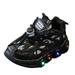 Ramiter Boys Girls Sneakers Children LED Light Strip Shoes Lace up Canvas Shoes Kids Casual Shoes Light up Shoes Walking Shoes Tennis Shoes Youth Girls Black