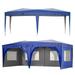 10 x20 EZ Pop Up Canopy Tent Heavy Duty Waterproof with 6 Removable Sidewalls Portable Folding Outdoor Tent Canopy Tent with Carry Bag for Parties Beach Wedding Event Blue