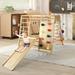 Fionafurn Indoor Playground 8-in-1 Jungle Gym Montessori Waldorf Style Wooden Climber Playset Slide Rock Climbing Wall Rope Wall Climber Monkey Bars ringsï¼ŒSwing for Toddlers Children Kids 3-6yrs