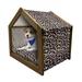 Leopard Print Pet House Abstract Wild Exotic Animal Skin Pattern in Style with Vibrant Color Outdoor & Indoor Portable Dog Kennel with Pillow and Cover 5 Sizes Multicolor by Ambesonne