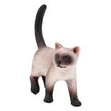 Siamese Cat Ornament Plastic Toy Model Light House Decorations for Home Figurine Solid Child