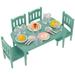 1 Set of Mini Dining Table Chair Set Doll House Mini Furniture Miniature Plastic Table Chair with Miniature Food