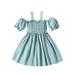 TheFound Toddler Baby Girls Elegant Short Sleeve Off Shoulder Dress Party Princess Sundress Summer Clothes