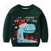 ASFGIMUJ Baby Girl Sweater Boys Girls Winter Long Sleeve Cartoon Dinosaur Warm Sweater For Children Clothes Knit Sweater Green 5 Years-6 Years