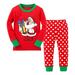 Toddler Fall Outfits For Girls Boys Cotton Polka Dot Autumn Santa Christmas Long Sleeve Pants Set Clothes Baby Boy s Clothing Red 3 Years-4 Years