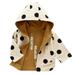 Jacket For Toddler Baby Girls Boys Warm Polka Dot Cotton Long Sleeve Hooded Clothes Kids Coat & Outerwear Khaki 3 Years-4 Years