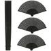 4 Pcs Wall DÃ©cor Photo Shoot Props Black Folding Fan Vintage Decor Orient Fans Japanese Hand Man Classic Bamboo Wooden