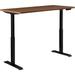 Global Industrial 695780WN Interion Electric Height Adjustable Table with Black Base Walnut - 60 x 30 in.