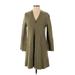 Ann Taylor Casual Dress - Sweater Dress: Green Dresses - Women's Size Small