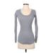 Cotton Candy Pullover Sweater: Gray Color Block Tops - Women's Size Small