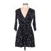 Hourglass Lilly Casual Dress - Wrap: Black Stars Dresses - Women's Size Medium
