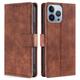 Crocodile textured leather case for iPhone 14 Pro - Brown