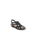 Women's Yung Sandal by LifeStride in Black Faux Leather (Size 9 N)