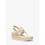 Michael Kors Aubrey Cutout Signature Logo Wedge Sandal Natural 8.5